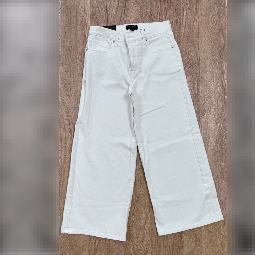 Banana Republic Vintage Stretch Wide-Leg Crop‎ Jeans White High Rise 29/8 NWT